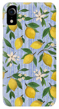 Load image into Gallery viewer, Lemons, Flowers and Stripes Pattern - Phone Case
