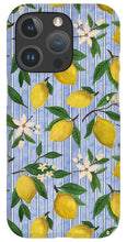 Load image into Gallery viewer, Lemons, Flowers and Stripes Pattern - Phone Case