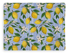 Load image into Gallery viewer, Lemons, Flowers and Stripes Pattern - Blanket