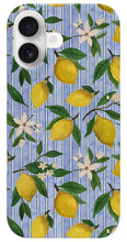 Load image into Gallery viewer, Lemons, Flowers and Stripes Pattern - Phone Case