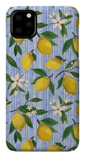 Load image into Gallery viewer, Lemons, Flowers and Stripes Pattern - Phone Case