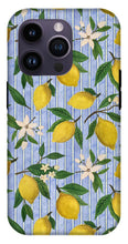 Load image into Gallery viewer, Lemons, Flowers and Stripes Pattern - Phone Case