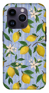 Lemons, Flowers and Stripes Pattern - Phone Case