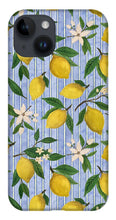 Load image into Gallery viewer, Lemons, Flowers and Stripes Pattern - Phone Case