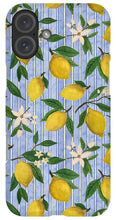 Load image into Gallery viewer, Lemons, Flowers and Stripes Pattern - Phone Case
