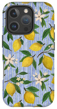 Load image into Gallery viewer, Lemons, Flowers and Stripes Pattern - Phone Case