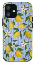 Load image into Gallery viewer, Lemons, Flowers and Stripes Pattern - Phone Case