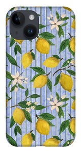 Lemons, Flowers and Stripes Pattern - Phone Case