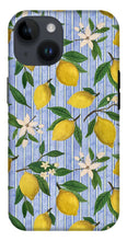 Load image into Gallery viewer, Lemons, Flowers and Stripes Pattern - Phone Case