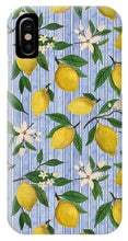 Load image into Gallery viewer, Lemons, Flowers and Stripes Pattern - Phone Case