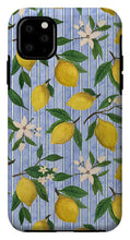 Load image into Gallery viewer, Lemons, Flowers and Stripes Pattern - Phone Case