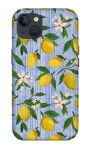 Load image into Gallery viewer, Lemons, Flowers and Stripes Pattern - Phone Case