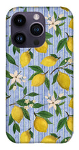 Load image into Gallery viewer, Lemons, Flowers and Stripes Pattern - Phone Case