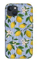 Load image into Gallery viewer, Lemons, Flowers and Stripes Pattern - Phone Case