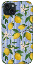 Load image into Gallery viewer, Lemons, Flowers and Stripes Pattern - Phone Case