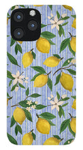 Load image into Gallery viewer, Lemons, Flowers and Stripes Pattern - Phone Case