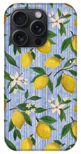 Load image into Gallery viewer, Lemons, Flowers and Stripes Pattern - Phone Case