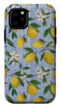 Load image into Gallery viewer, Lemons, Flowers and Stripes Pattern - Phone Case