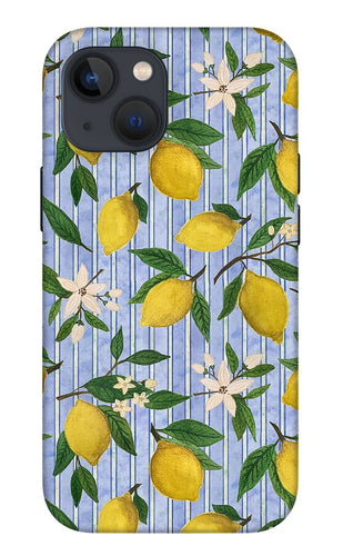 Lemons, Flowers and Stripes Pattern - Phone Case
