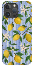 Load image into Gallery viewer, Lemons, Flowers and Stripes Pattern - Phone Case