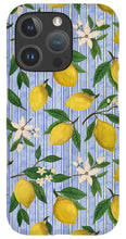 Load image into Gallery viewer, Lemons, Flowers and Stripes Pattern - Phone Case