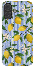 Load image into Gallery viewer, Lemons, Flowers and Stripes Pattern - Phone Case