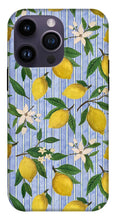 Load image into Gallery viewer, Lemons, Flowers and Stripes Pattern - Phone Case