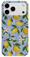 Load image into Gallery viewer, Lemons, Flowers and Stripes Pattern - Phone Case