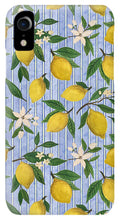 Load image into Gallery viewer, Lemons, Flowers and Stripes Pattern - Phone Case