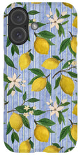 Load image into Gallery viewer, Lemons, Flowers and Stripes Pattern - Phone Case