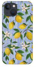 Load image into Gallery viewer, Lemons, Flowers and Stripes Pattern - Phone Case