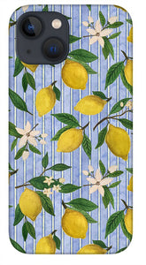 Lemons, Flowers and Stripes Pattern - Phone Case