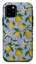 Load image into Gallery viewer, Lemons, Flowers and Stripes Pattern - Phone Case