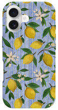 Load image into Gallery viewer, Lemons, Flowers and Stripes Pattern - Phone Case