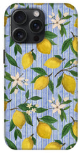 Load image into Gallery viewer, Lemons, Flowers and Stripes Pattern - Phone Case