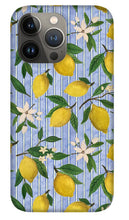 Load image into Gallery viewer, Lemons, Flowers and Stripes Pattern - Phone Case
