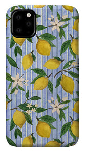 Lemons, Flowers and Stripes Pattern - Phone Case