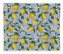 Load image into Gallery viewer, Lemons, Flowers and Stripes Pattern - Blanket