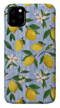 Load image into Gallery viewer, Lemons, Flowers and Stripes Pattern - Phone Case