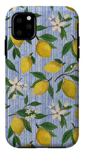 Load image into Gallery viewer, Lemons, Flowers and Stripes Pattern - Phone Case