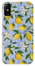 Load image into Gallery viewer, Lemons, Flowers and Stripes Pattern - Phone Case