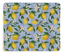 Load image into Gallery viewer, Lemons, Flowers and Stripes Pattern - Blanket