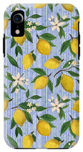 Load image into Gallery viewer, Lemons, Flowers and Stripes Pattern - Phone Case