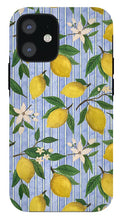 Load image into Gallery viewer, Lemons, Flowers and Stripes Pattern - Phone Case