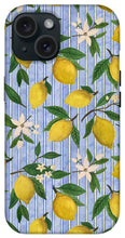 Load image into Gallery viewer, Lemons, Flowers and Stripes Pattern - Phone Case