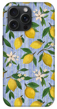Load image into Gallery viewer, Lemons, Flowers and Stripes Pattern - Phone Case