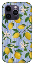Load image into Gallery viewer, Lemons, Flowers and Stripes Pattern - Phone Case