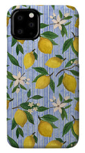 Load image into Gallery viewer, Lemons, Flowers and Stripes Pattern - Phone Case