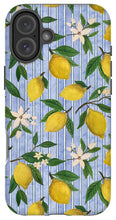 Load image into Gallery viewer, Lemons, Flowers and Stripes Pattern - Phone Case