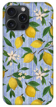 Load image into Gallery viewer, Lemons, Flowers and Stripes Pattern - Phone Case